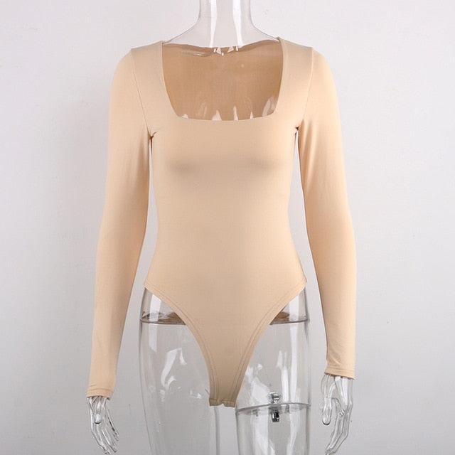 Long Sleeve Knitted Skinny Bodysuit