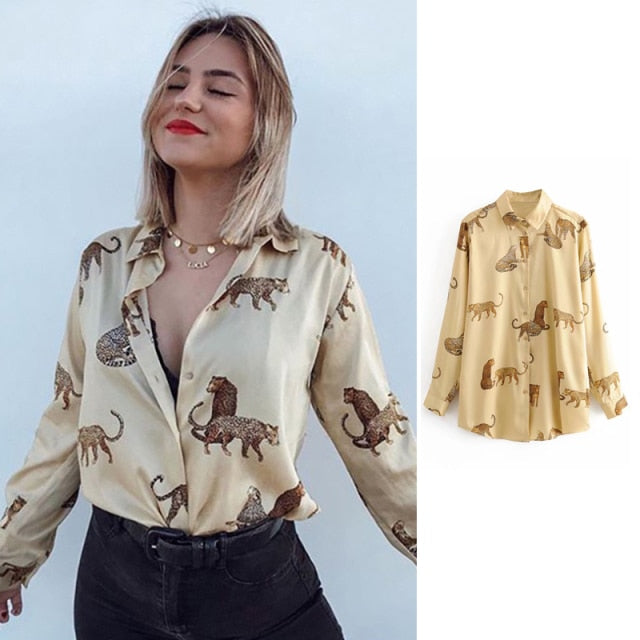 Women Satin Blouse Long Sleeve