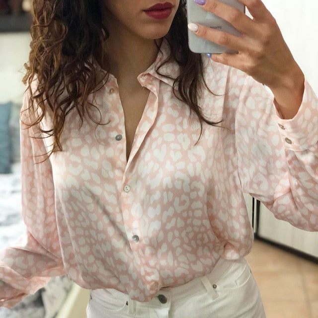 Women Satin Blouse Long Sleeve