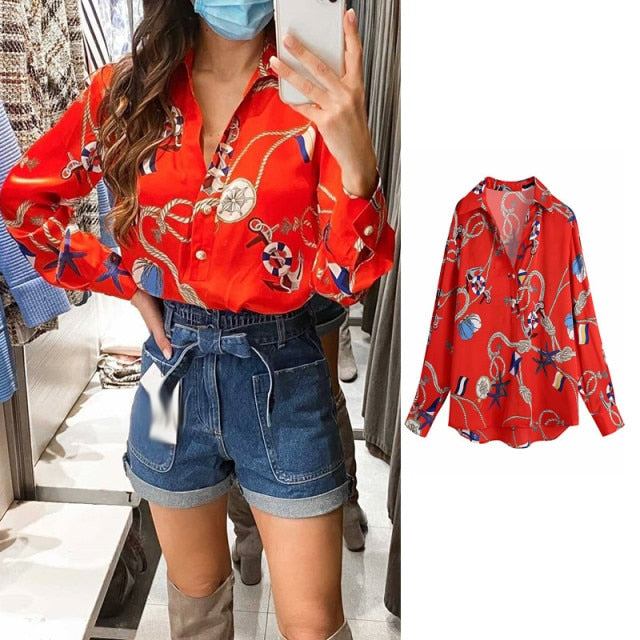 Women Satin Blouse Long Sleeve