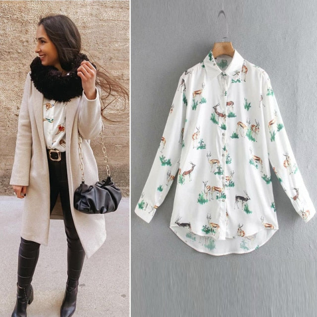 Women Satin Blouse Long Sleeve